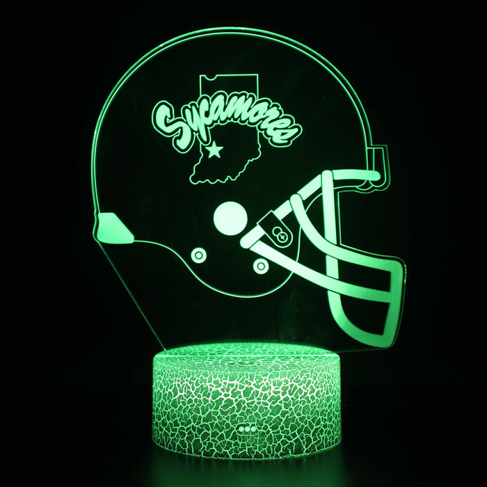 Indiana State Sycamores Football Helmet 3D Optical Illusion Lamp
