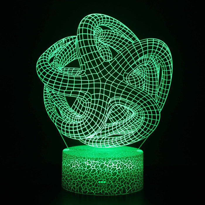 Green Abstract Knot Legs 3D Optical Illusion Lamp