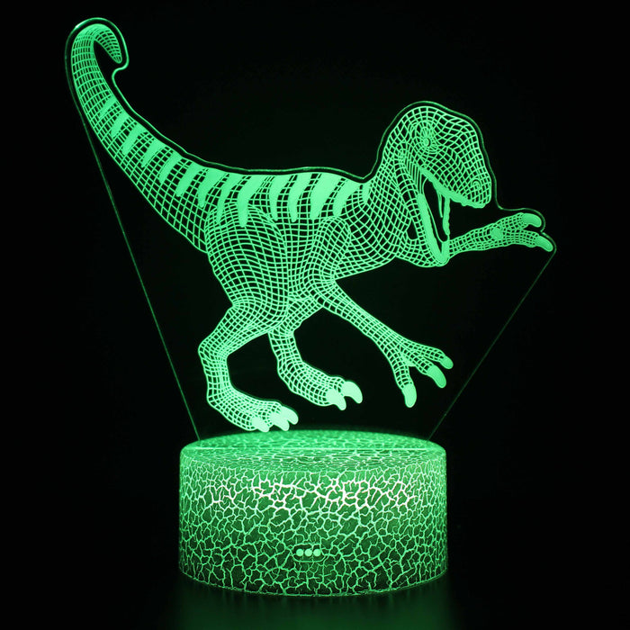 Realistic Small Dinosaur 3D Optical Illusion Lamp