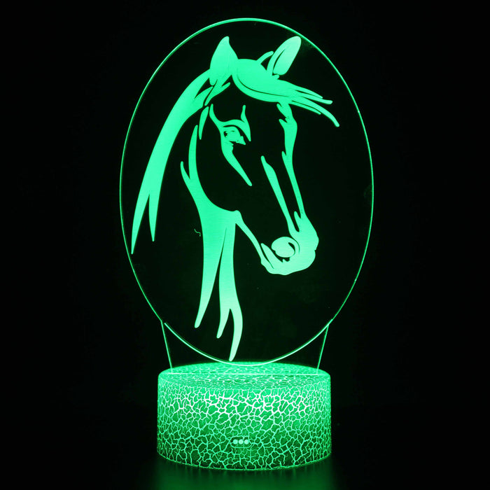Stunning Horse Portrait 3D Optical Illusion Lamp