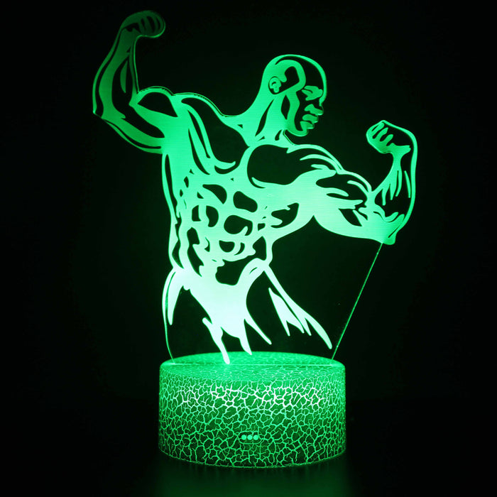 Flexing Bodybuilder 3D Optical Illusion Lamp