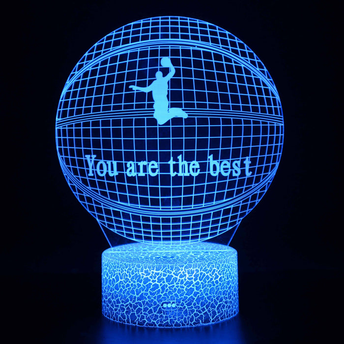 You Are The Best Basketball 3D Optical Illusion Lamp