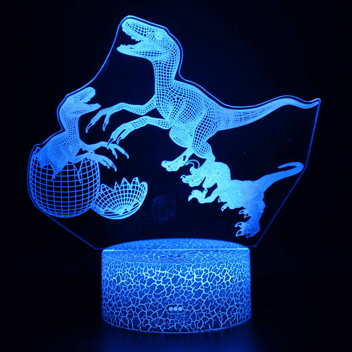 Realistic Small Hatching Dinosaur 3D Optical Illusion Lamp