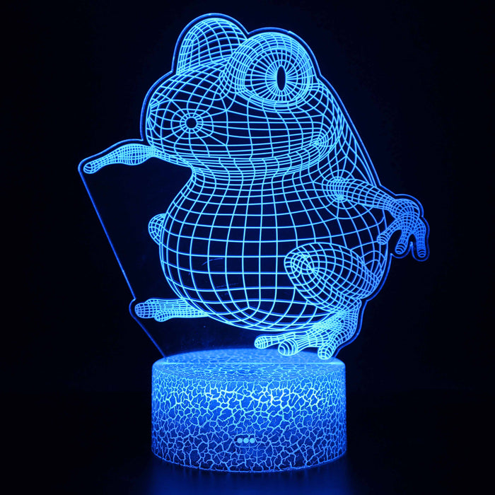 Cute Chubby Frog 3D Optical Illusion Lamp