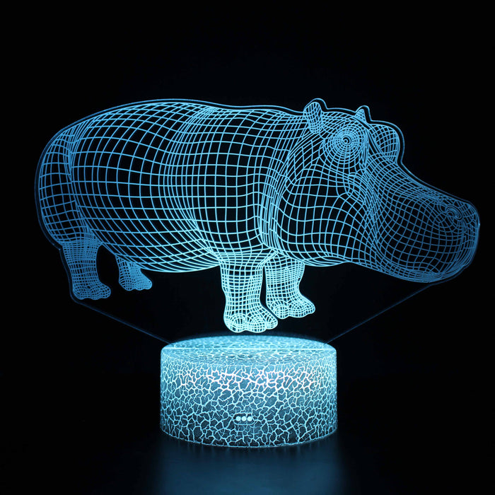 Hippo 3D Optical Illusion Lamp