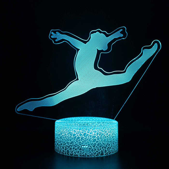 Gymnast Jump Split 3D Optical Illusion Lamp