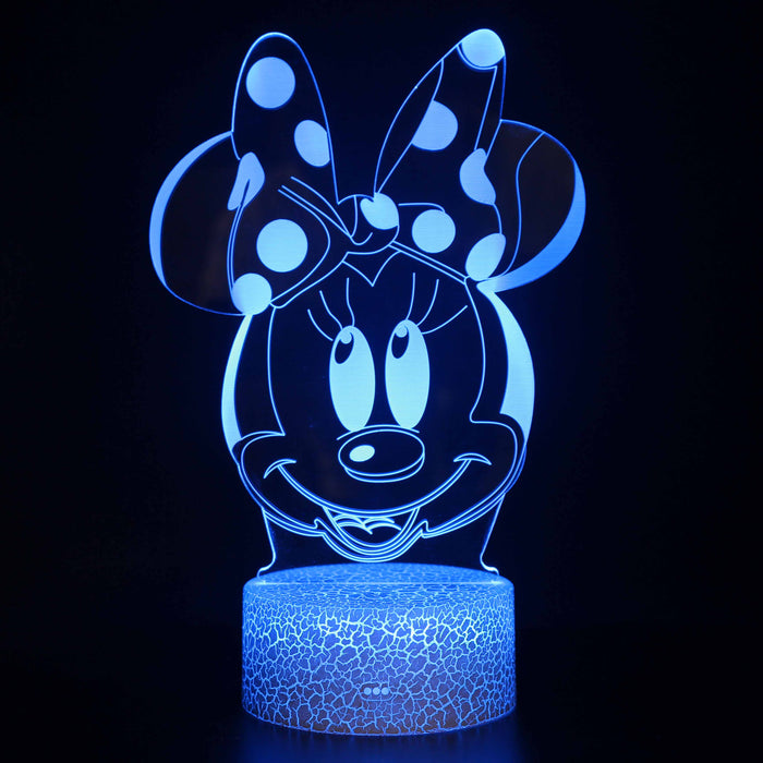 Cute Minnie Mouse 3D Optical Illusion Lamp