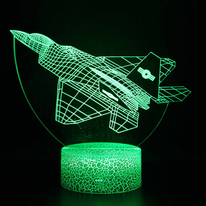 Advanced Military Airplane 3D Optical Illusion Lamp