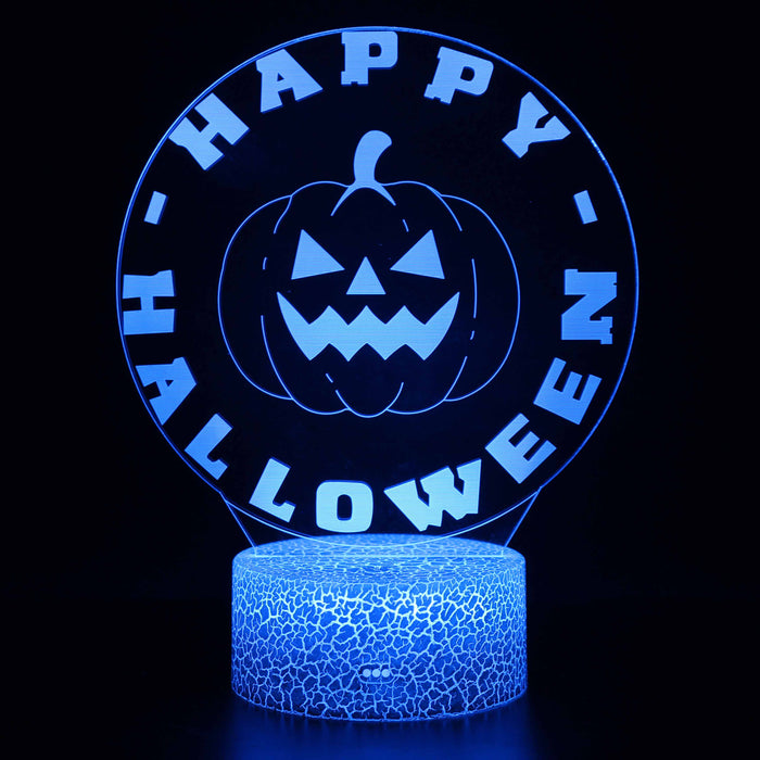 Happy Halloween Pumpkin 3D Optical Illusion Lamp