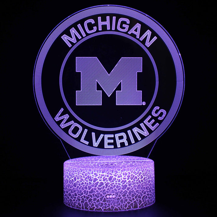 Michigan Wolverines 3D Optical Illusion Lamp