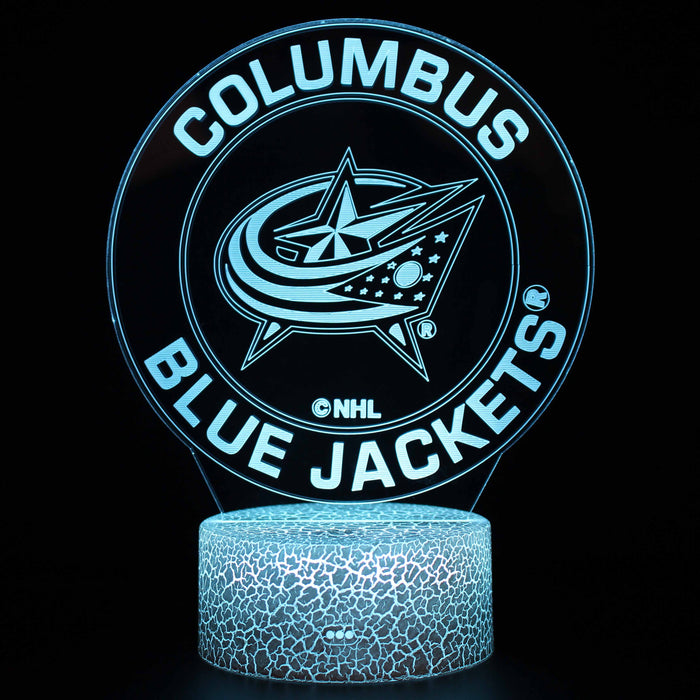Columbus Blue Jackets Hockey Team 3D Optical Illusion Lamp