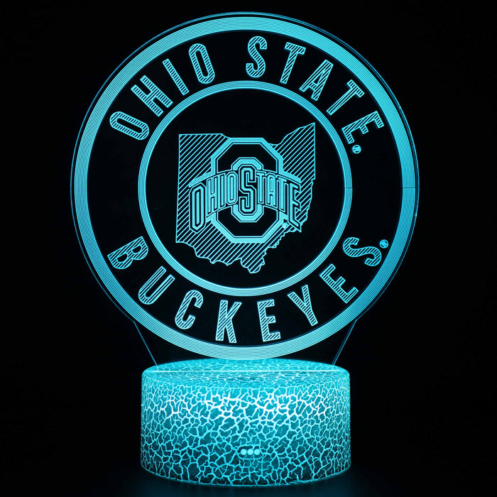 Ohio State Buckeyes 3D Optical Illusion Lamp