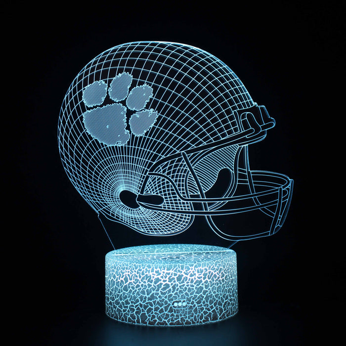 Clemson Tigers Football Helmet 3D Optical Illusion Lamp