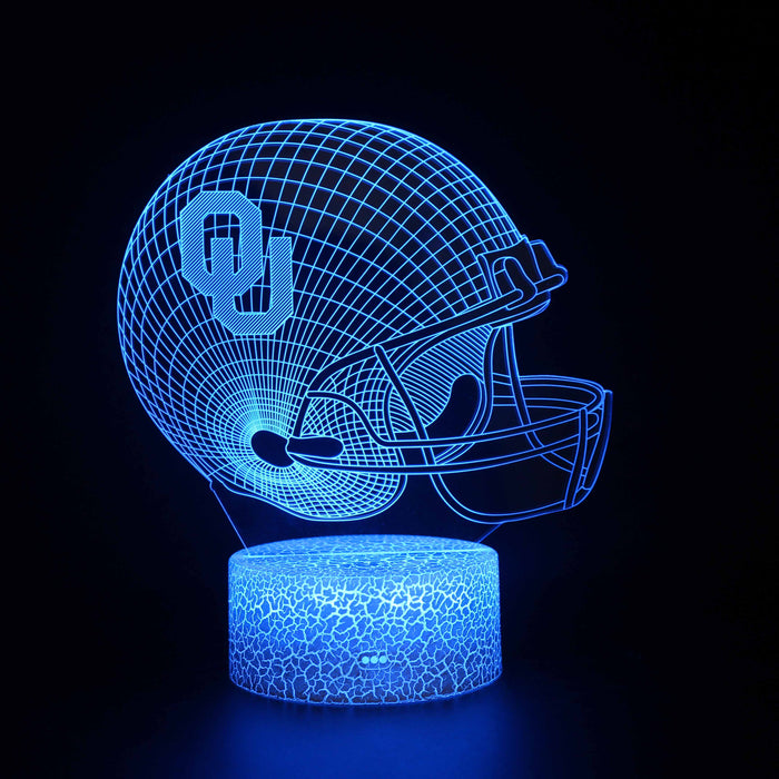 Oklahoma Football Helmet 3D Optical Illusion Lamp