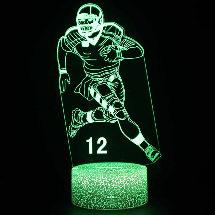 Football Quarterback #12 3D Optical Illusion Lamp