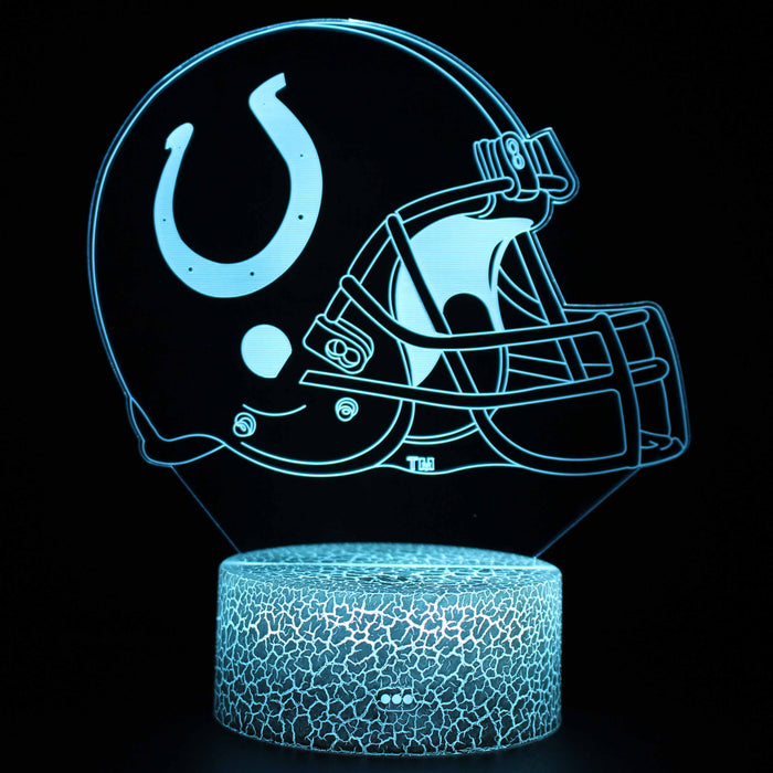 Indianapolis Colts Football Helmet 3D Optical Illusion Lamp