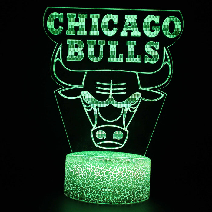Chicago Bulls Basketball 3D Optical Illusion Lamp