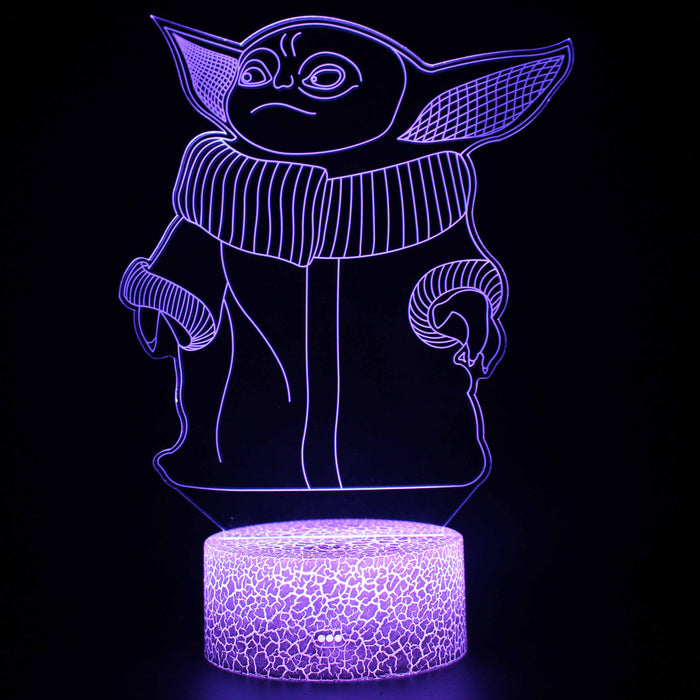 Cute Star Wars Yoda 3D Optical Illusion Lamp