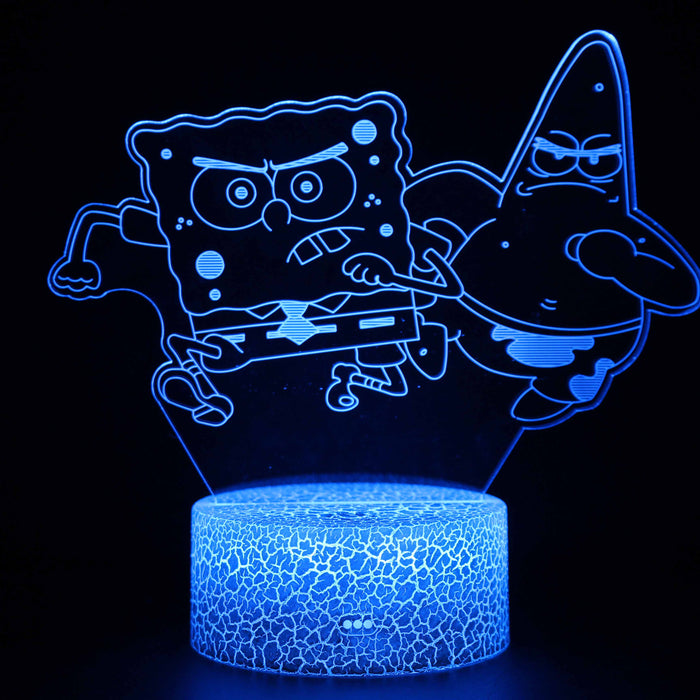 Angry Spongebob & Patrick 3D Optical Illusion Lamp