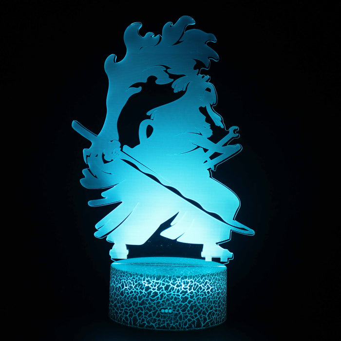 Abstract Warrior in Cape Optical Illusion Lamp