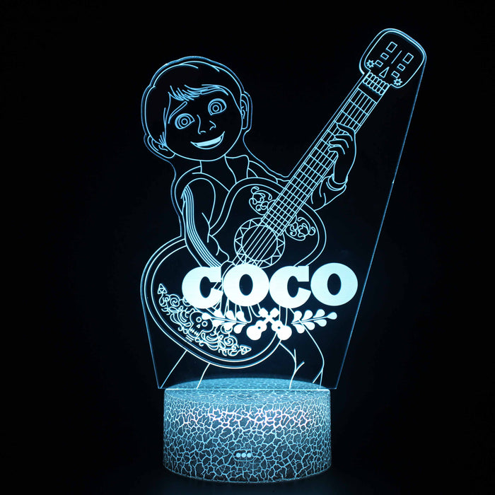 Coco With Guitar Cartoon Optical Illusion Lamp