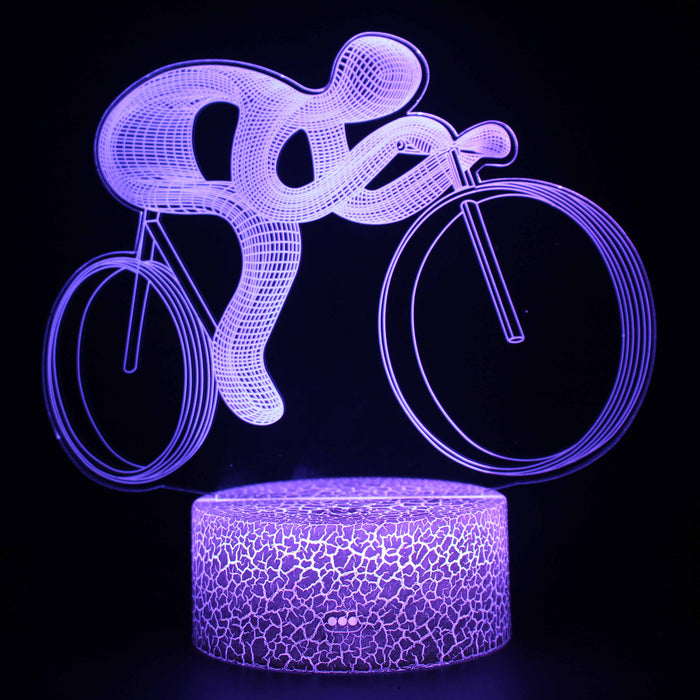 Biker Abstract 3D Optical Illusion Lamp