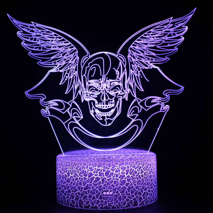 Halloween Scary Skull 3D Optical Illusion Lamp