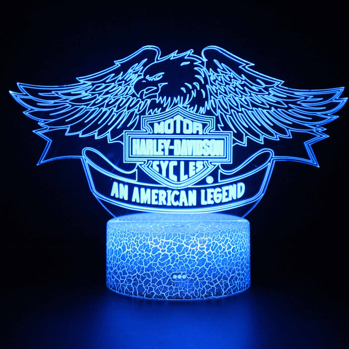 Harley-Davidson Team Logo 3D Optical Illusion Lamp