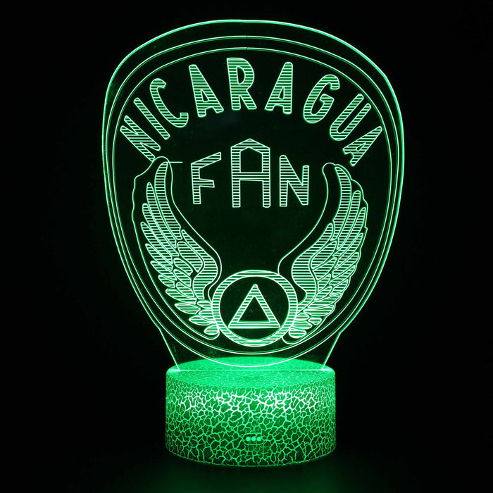 Nicaragua Fan Team Logo 3D Optical Illusion Lamp