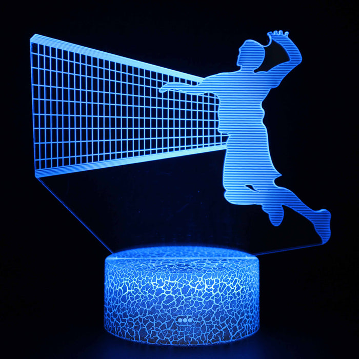 Male Volleyball Player 3D Optical Illusion Lamp