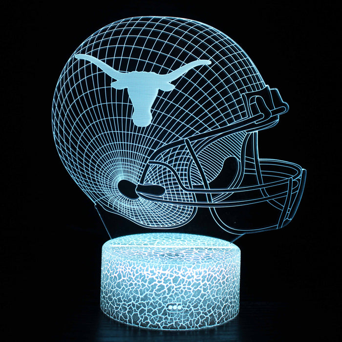 Texas Longhorns Football Helmet 3D Optical Illusion Lamp