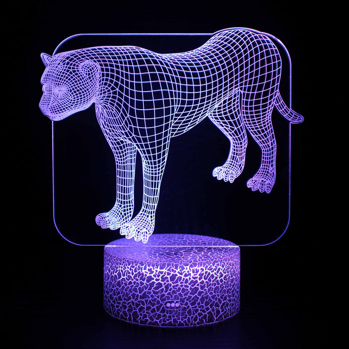 Realistic Jaguar 3D Optical Illusion Lamp