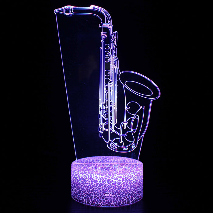 Saxophone 3D Optical Illusion Lamp