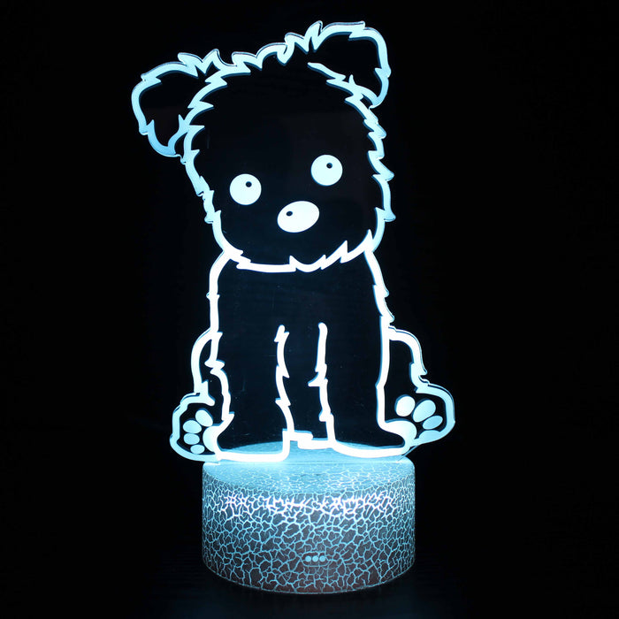 Curious Puppy Dog 3D Optical Illusion Lamp