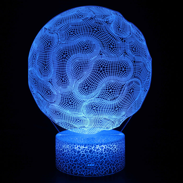 Blue Abstract Sphere 3D Optical Illusion Lamp