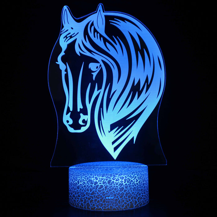 Stunning Horse Portrait 3D Optical Illusion Lamp