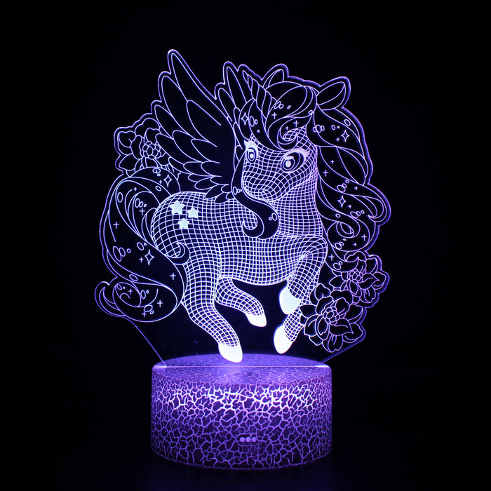 Abstract Beautiful Baby Unicorn Optical Illusion Lamp