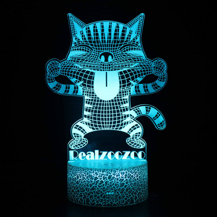 Realzoozoo Cat 3D Optical Illusion Lamp
