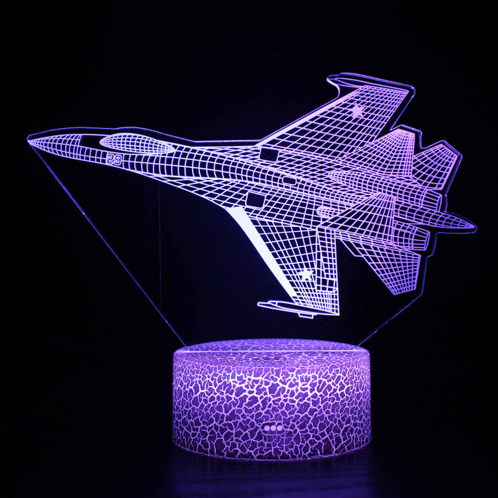 Navy Airplane 3D Optical Illusion Lamp