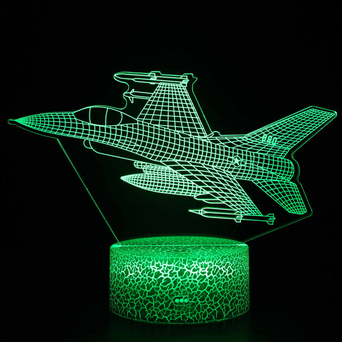 Ascending Fighter Jet 3D Optical Illusion Lamp