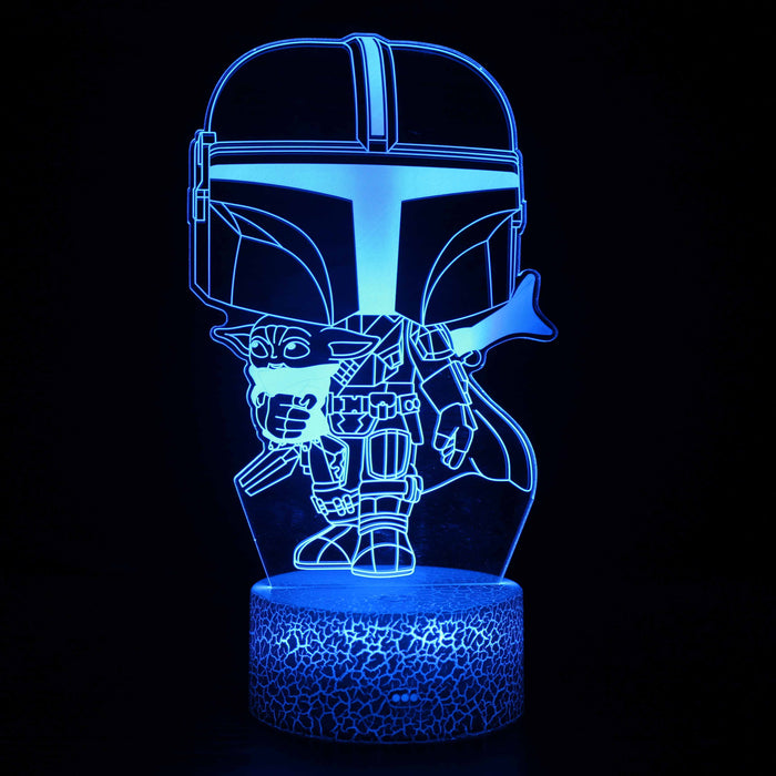 Darth Vader & Baby Yoda Star Wars Character 3D Optical Illusion Lamp