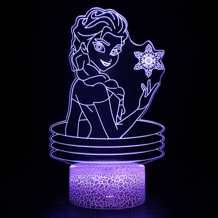 Frozen Elsa 3D Optical Illusion Lamp