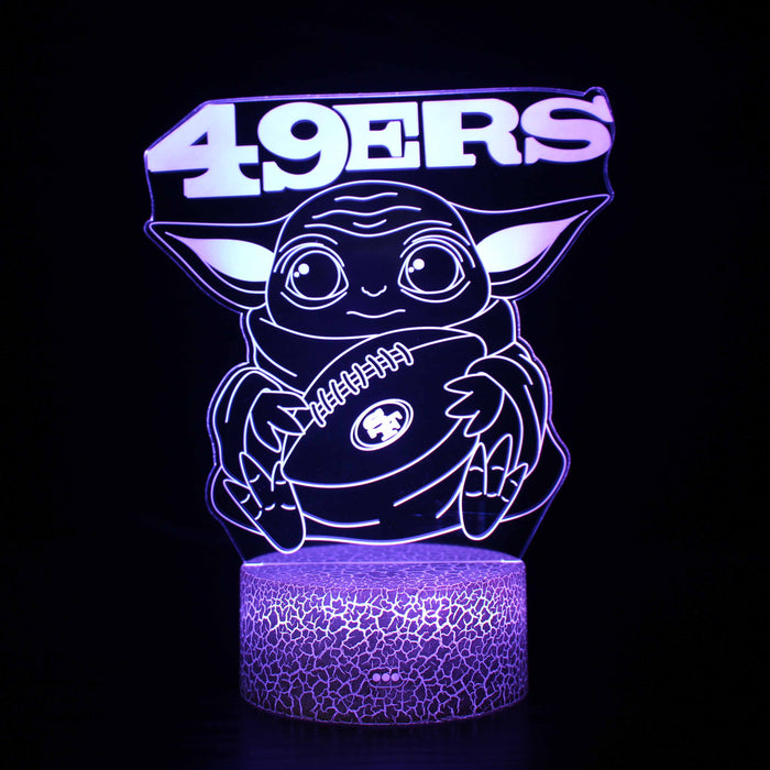 Star Wars 49ers Yoda 3D Optical Illusion Lamp