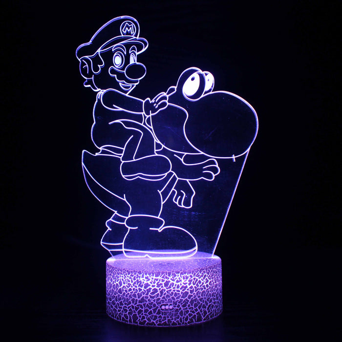 Super Mario & Yoshi 3D Optical Illusion Lamp