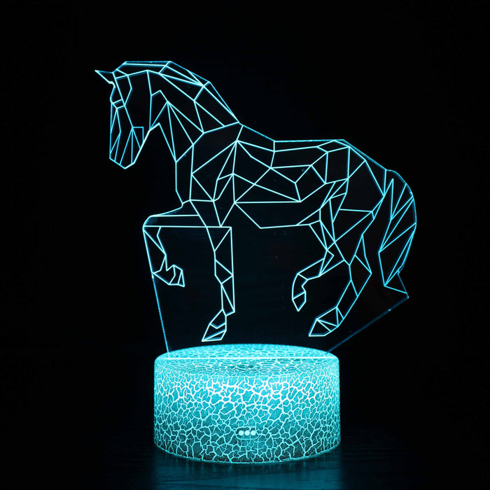 Cool Geometric Horse 3D Optical Illusion Lamp