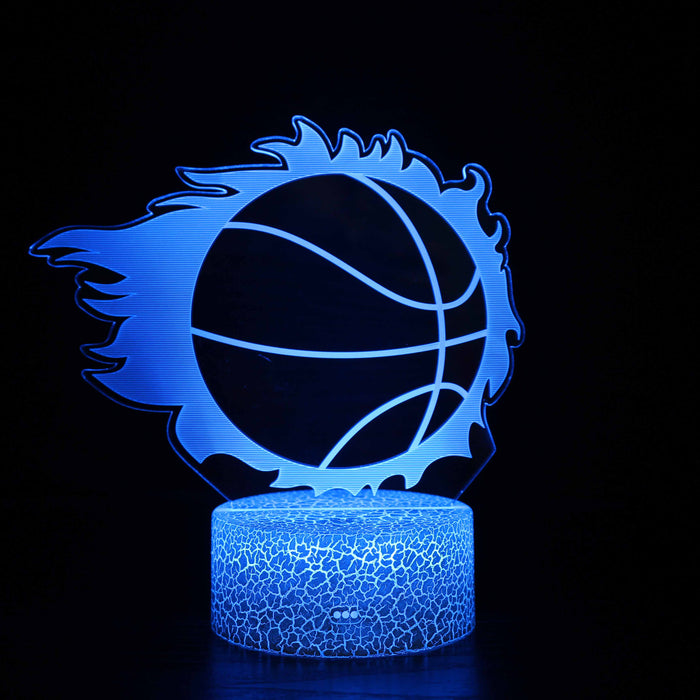 Blazing Basketball 3D Optical Illusion Lamp