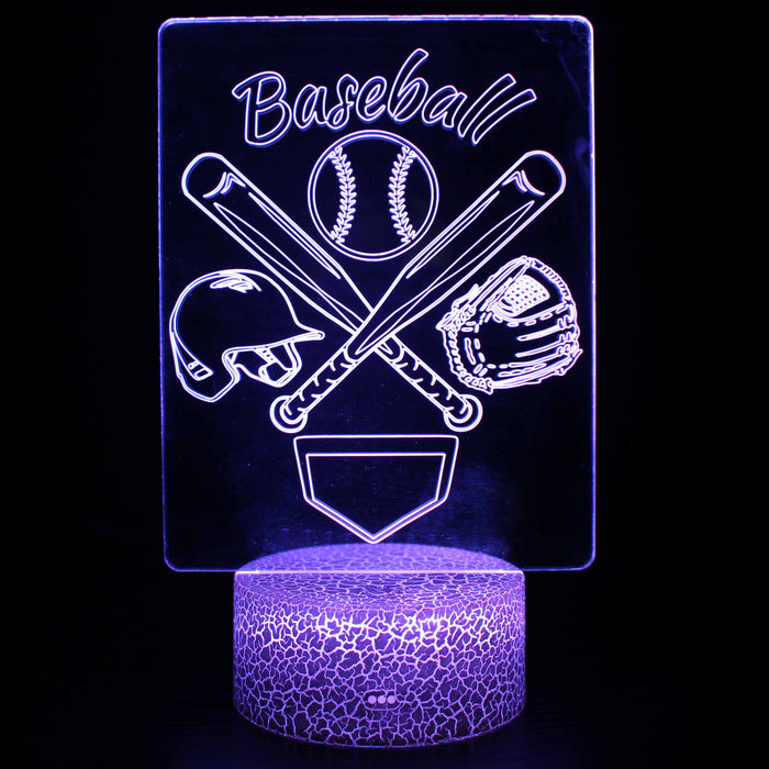 Baseball 3D Optical Illusion Lamp