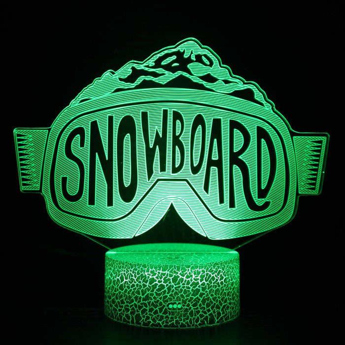 Snowboard Team Logo 3D Optical Illusion Lamp