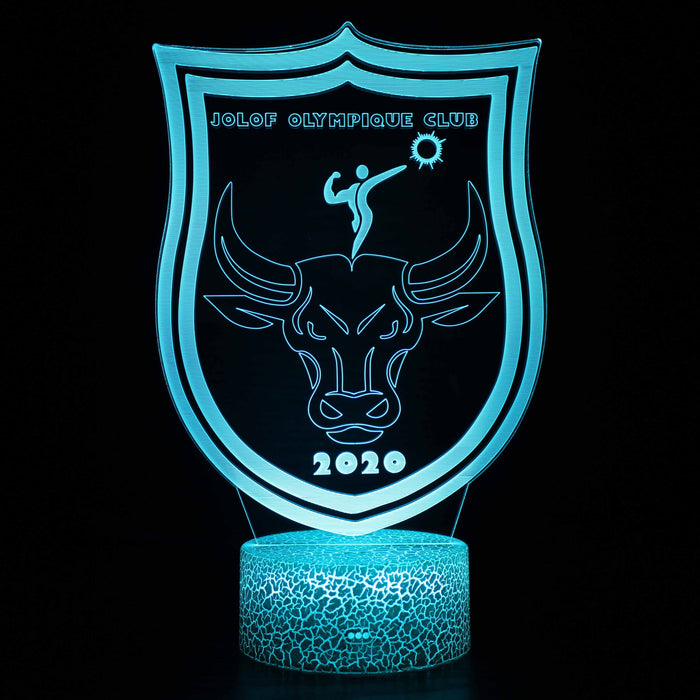 Jolof Olympique Club Team Logo 3D Optical Illusion Lamp