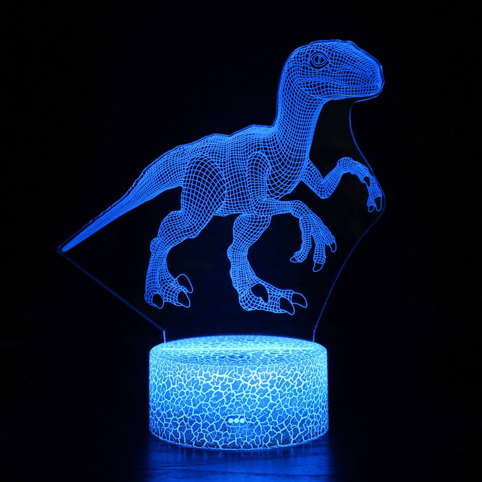 Cartoon Animated Dinosaur 3D Optical Illusion Lamp